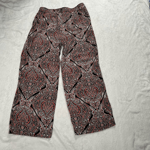 Liz Claiborne Rayon Patterned Pants Ankle Length 12 Straight Leg Business Casual - Picture 3 of 5
